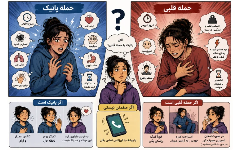 تفاوت حمله پانیک و حمله قلبی؛ چگونه ترسمان را مدیریت کنیم؟